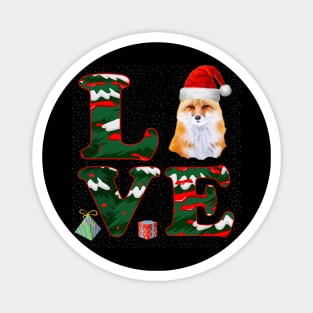 Christmas Pajama Funny Santa Red Plaid Fox Christmas Magnet